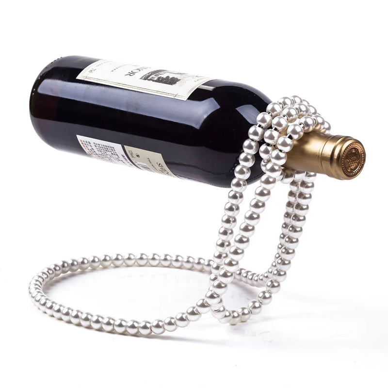Videira Pérola: Suporte de Vinho Estilo Colar de Pérolas