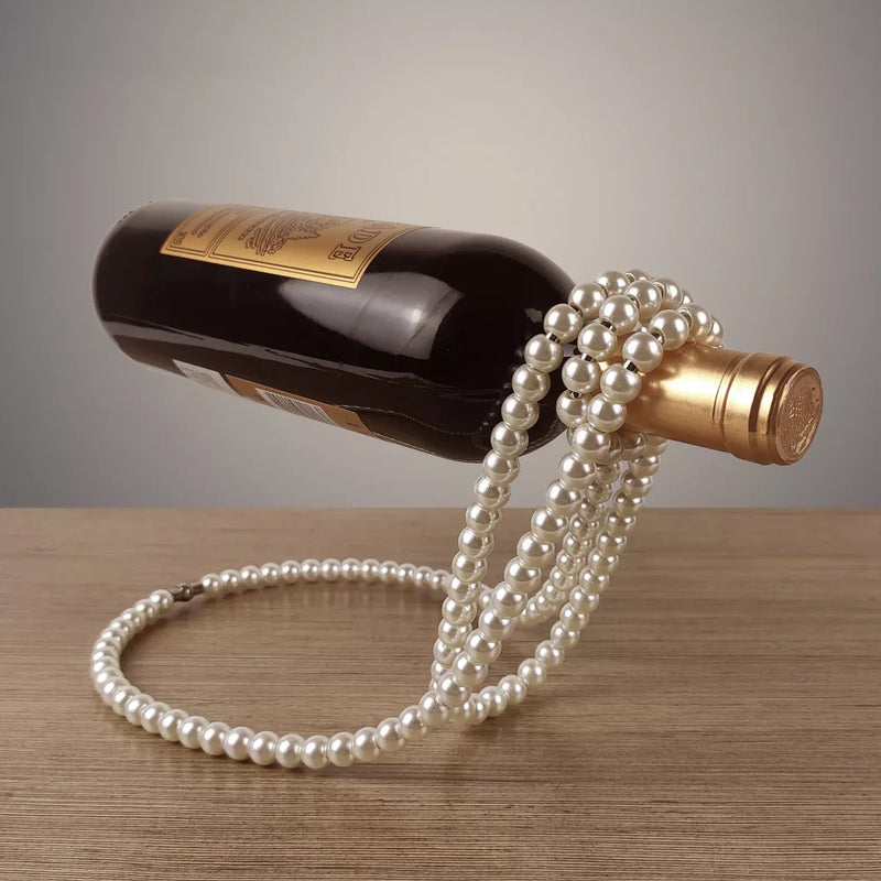 Videira Pérola: Suporte de Vinho Estilo Colar de Pérolas