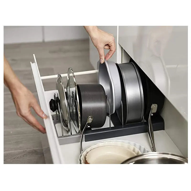 Rack de aço Flexível: Expansível para Panelas e Utensílios